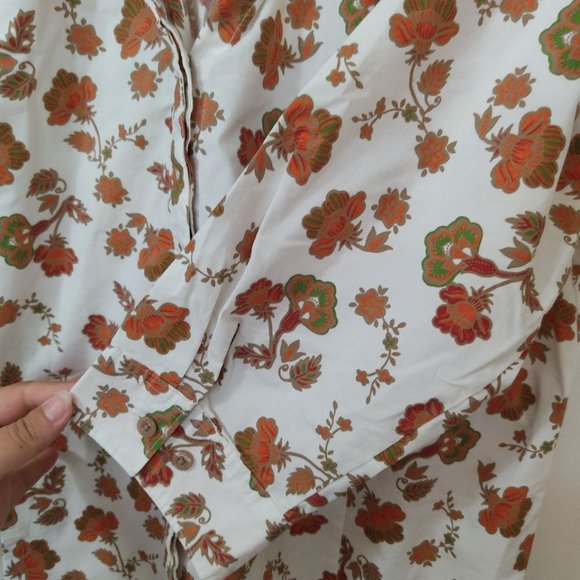 Basic Editions Women's Floral Shirt Size 2XL 3/4 Sleeve Button Up - Picture 2 of 11